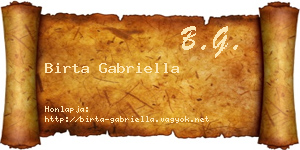 Birta Gabriella névjegykártya